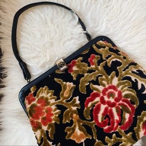 Vintage Verdi Floral Brocade Handbag Purse